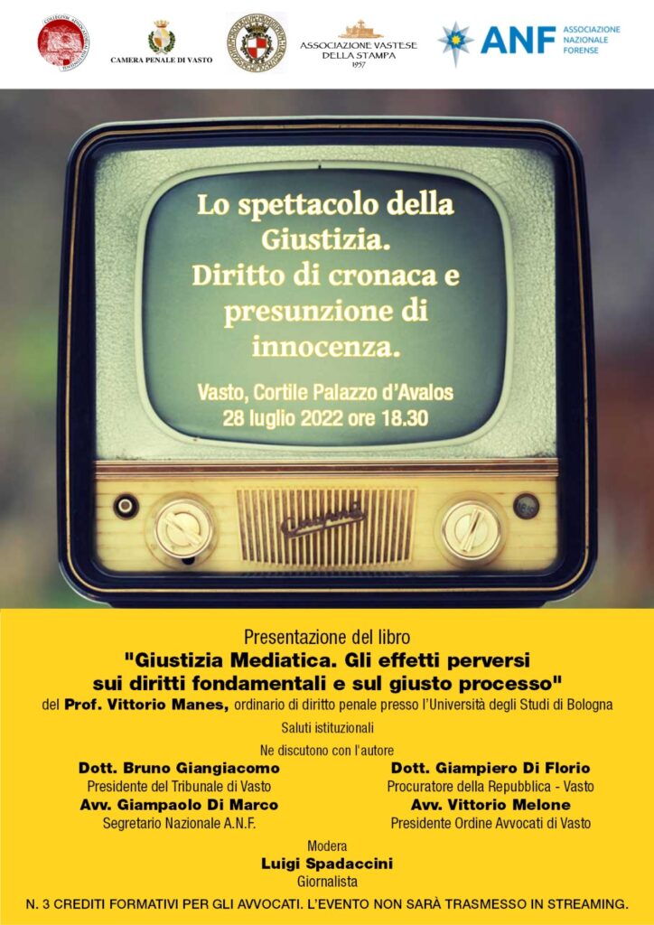 Il convegno su "Lo spettacolo della Giustizia. Diritto di cronaca e presunzione di innocenza" 2 convegno avocati