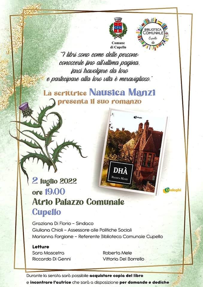 La scrittrice Nausica Manzi presenta il suo "Dhà" a Cupello 2 dha