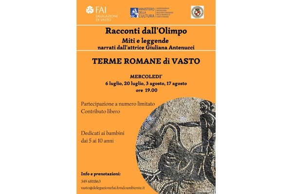Il Fai di Vasto presenta i "Racconti dall’Olimpo", presso le terme Romane 2 loc fai terme 2022
