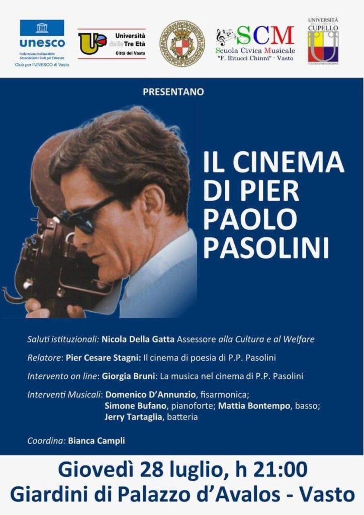 Il Cinema di Pier Paolo Pasolini raccontato ai giardini di Palazzo d'Avalos 2 pasolini cinema
