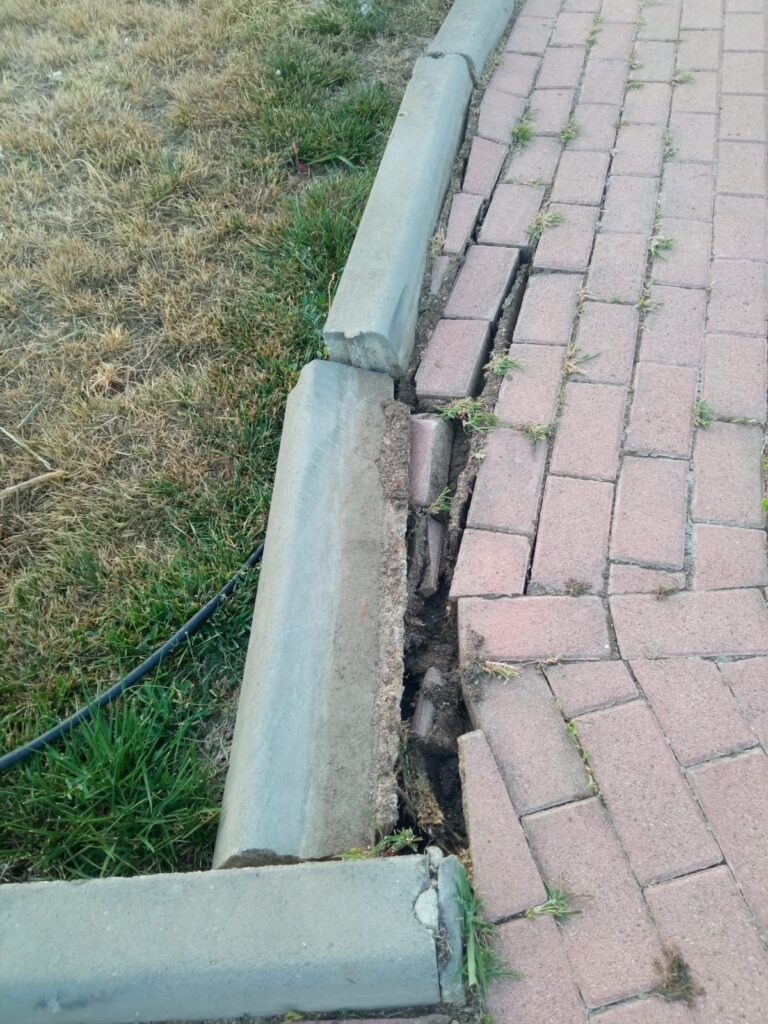 Atti vandalici al parco in via Circonvallazione histoniense 7 marciapiede4