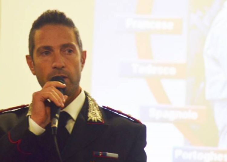 Il maggiore Fabio Vittorini del comando dei carabinieri di Lanciano