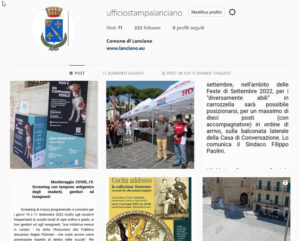 instagram comune di lanciacno ufficio stampa