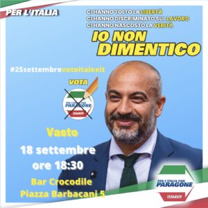 Italexit a Vasto domenica pomeriggio per presentare i suoi candidati 2 italexit