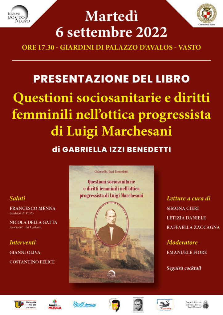 Domani ai Giardini d'Avalos la presentazione del nuovo libro di Gabriella Izzi Benedetti 2 locandina marchesani