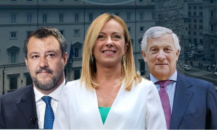 Il premier Meloni e i due vice Salvini e Tajani