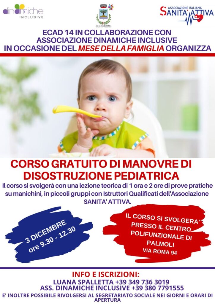 A Palmoli un corso gratuito di manovre di disostruzione pediatrica 2 ecad