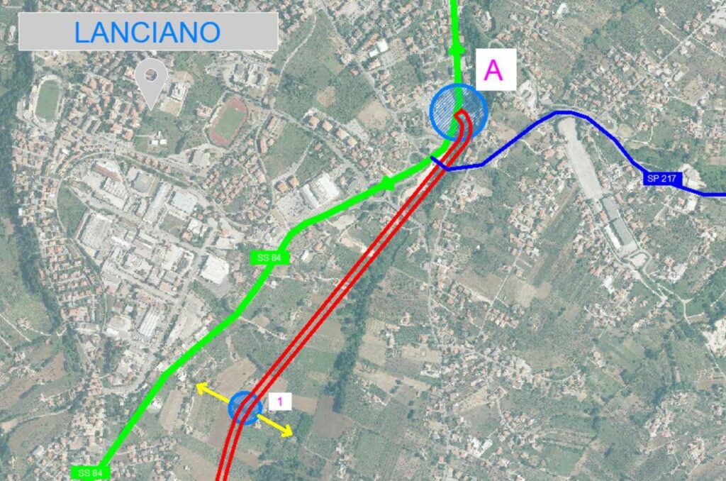 ipotesi innesto nuova strada da ss84 lanciano