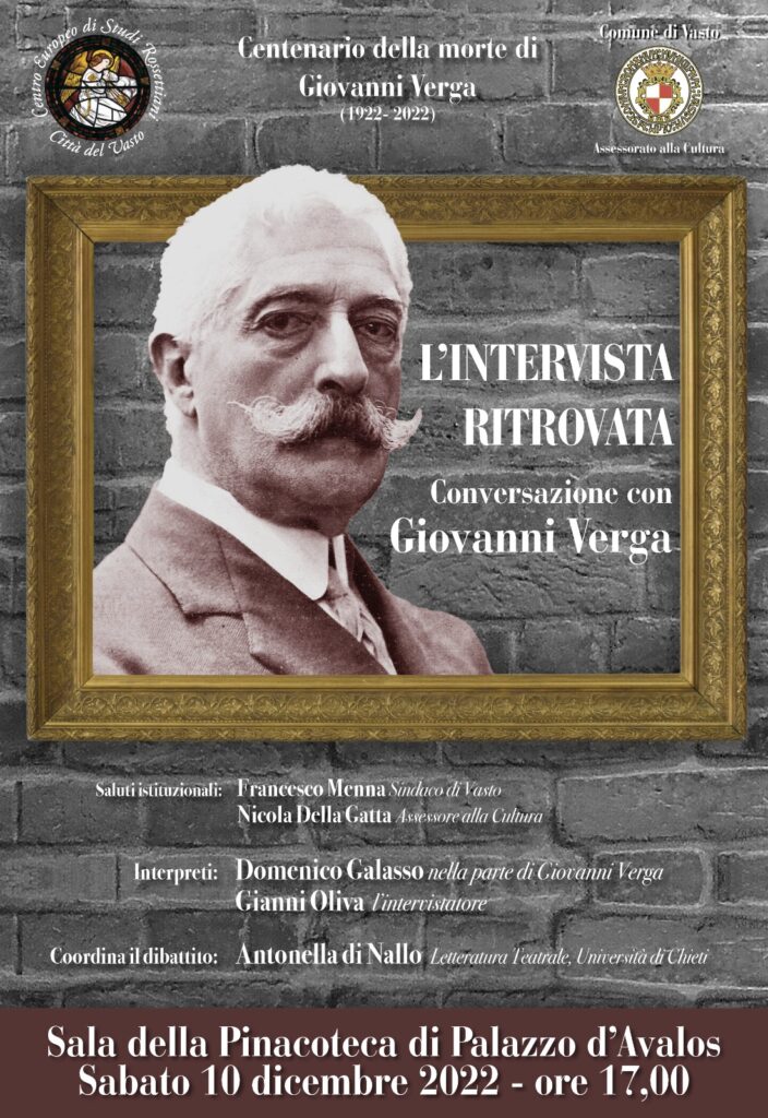 "L'intervista ritrovata, conversazioni con Giovanni Verga": l'evento culturale alla Pinacoteca di Palazzo d'Avalos 2 WhatsApp Image 2022 11 24 at 18.34.12