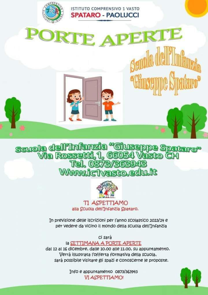 Open Day alla scuola dell'infanzia Giuseppe Spataro di Vasto 2 immagine 1 4