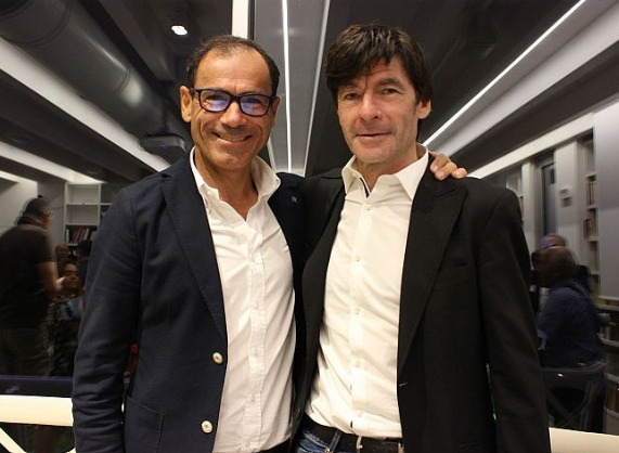 A sinistra, Davide Cassani e Gianni Bugno