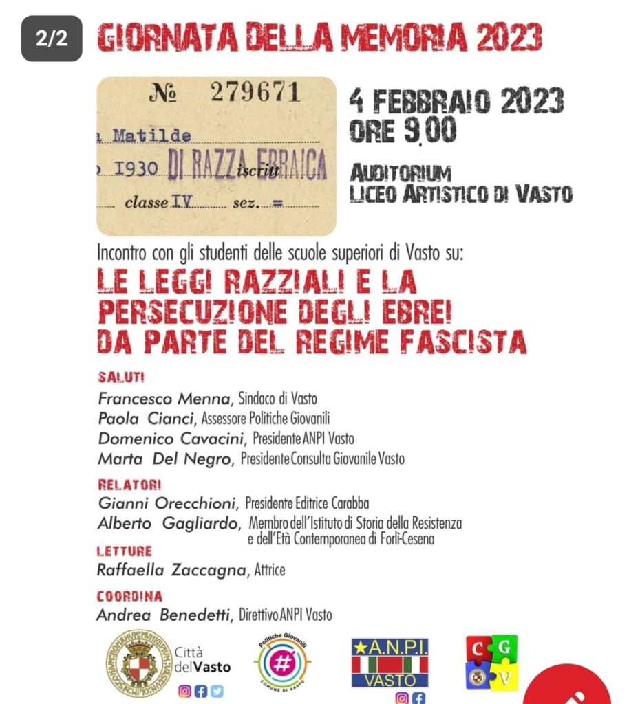 Gli storici Orecchioni e Gagliardo al Liceo Artistico di Vasto 2 giornomemoriartistico