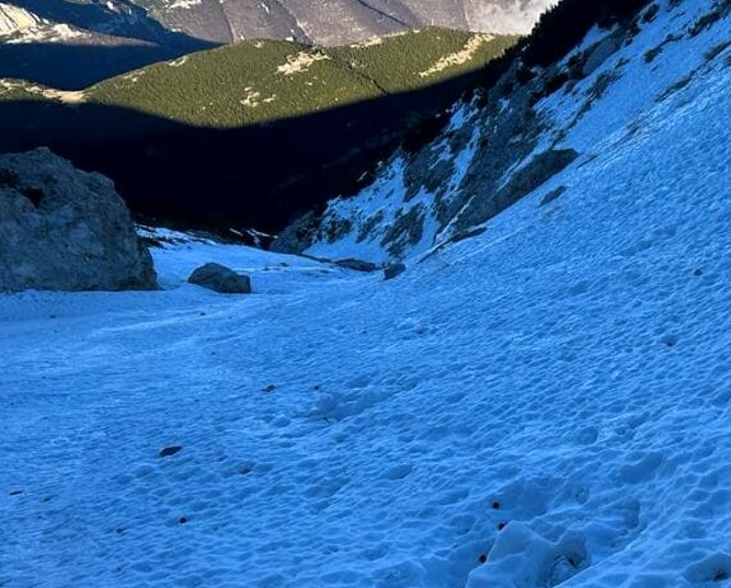 Il canalone dov'è stato soccorso