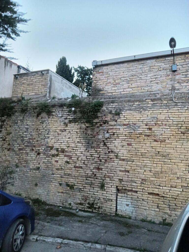 Erba da tagliare sul muro del cimitero di Vasto 2 cimitero1