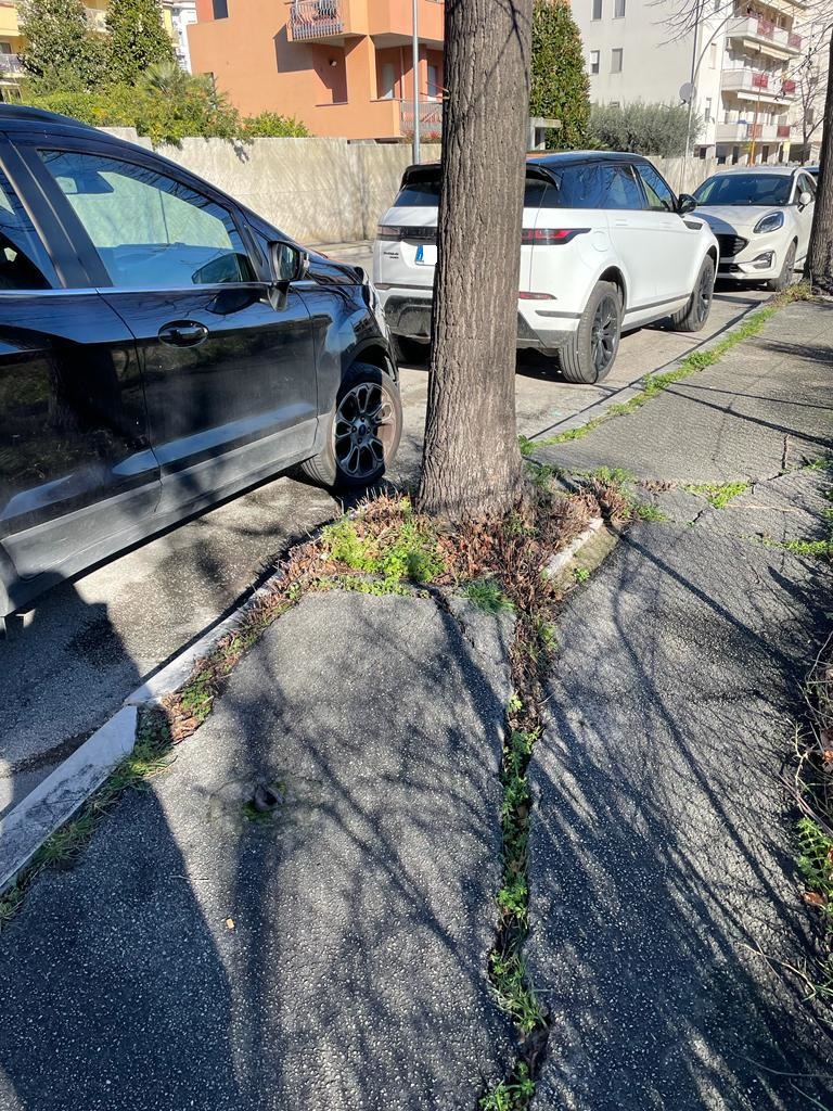 Parcheggio pubblico e nuovi marciapiedi in via Pertini e Martiri della Libertà - Gallery 3 marciapiede 2 prima dei lavori3