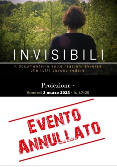 Annullata la proiezione di "Invisibili" 2 evento annullato 1