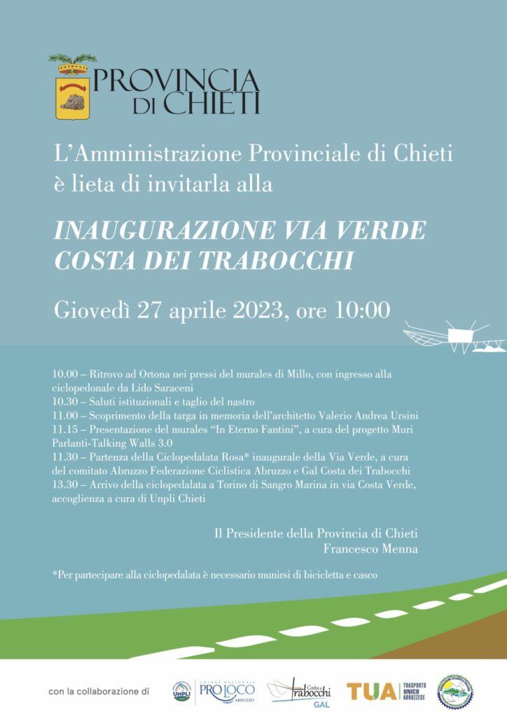 Inaugurazione su due ruote della Via Verde Costa dei Trabocchi 2 Inaugurazione Via Verde Costa dei Trabocchi