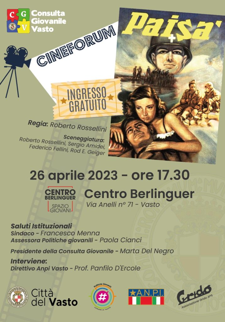 "Paisà" e Rossellini per celebrare la Festa della Liberazione 2 LOCANDINA centro berlinguer