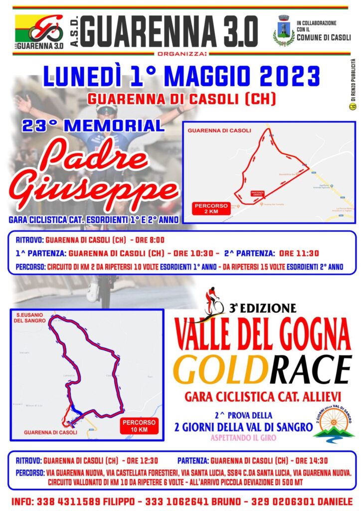 Tornano il Memorial Padre Giuseppe e la Valle del Gogna Gold Race 3 Memorial Padre Giuseppe Valle del Gogna Race 01052023 locandina 1