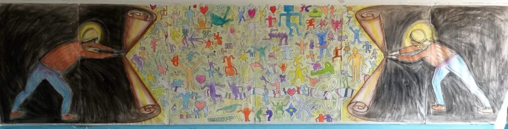 Murales di sei metri nella scuola media Paolucci 6 murales paolucci 6