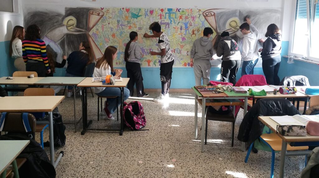 Murales di sei metri nella scuola media Paolucci 3 murales paolucci 9