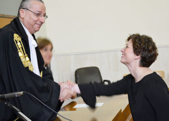 La giudice del lavoro, Silvia Lubrano, nel giorno del suo insediamento al tribunale di Vasto