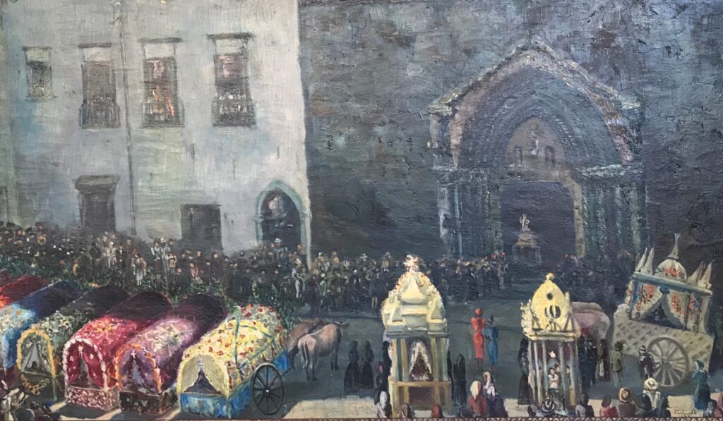 San Pardo, patrono di Larino e della diocesi: storia, fede e folklore 2 Festa di San Pardo a Larino. Particolare di un olio su tela realizzato nel 1937 da Pietro Orlando. Collezione privata del nipote Piero Orlando.