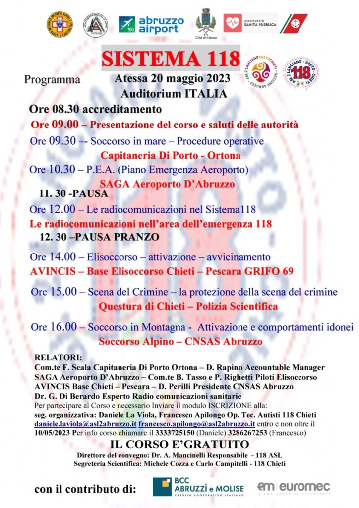 Ad Atessa la seconda edizione di "Sistema 118" 2 locandina 118