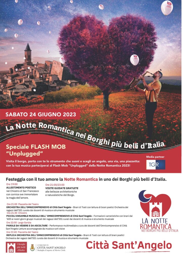 Torna ''La notte romantica nei borghi più belli d'Italia'' 7 CITTA SANT ANGELO La notte romantica nei Borghi piu belli 24 giugno 2023 Programma