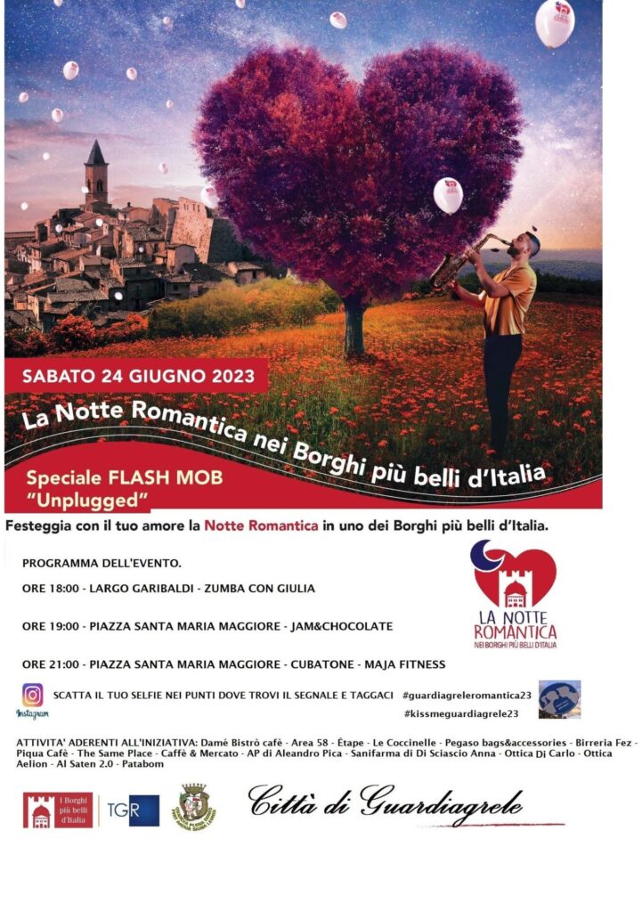 Torna ''La notte romantica nei borghi più belli d'Italia'' 10 GUARDIAGRELE La notte romantica nei Borghi piu belli 24 giugno 2023 Programma