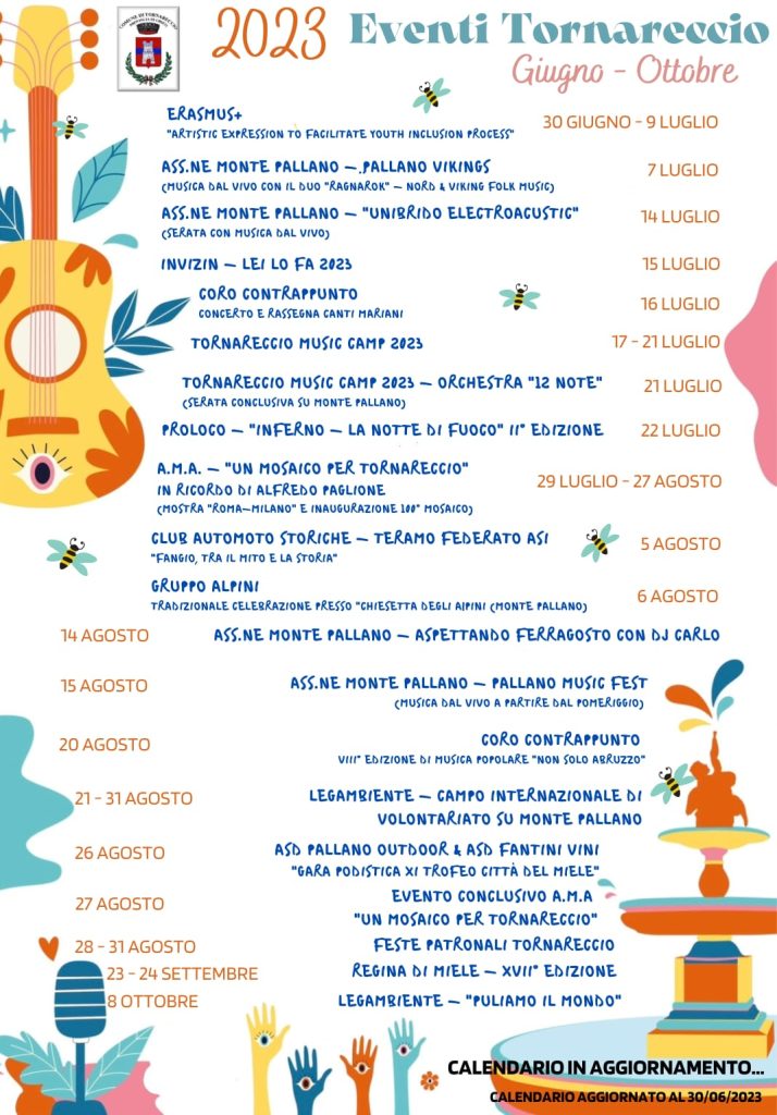 Tornareccio presenta gli eventi estivi 2023 4 Locandina eventi tornareccio