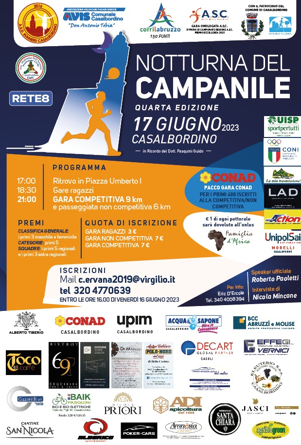 Tutto pronto, al via domani la 4° Notturna del Campanile 3 Notturna del Campanile 17062023 locandina 2