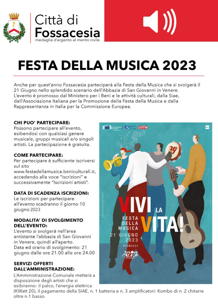 Fossacesia, arriva la Festa della musica 2023 2 festa della musica 2023