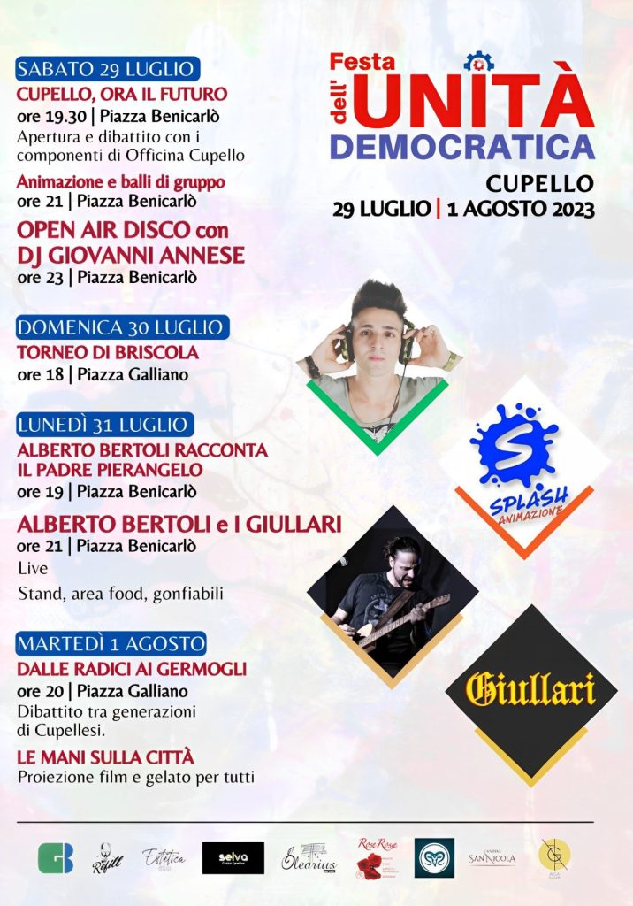 La Festa dell'Unità Democratica a Cupello 5 Locandina 1 programma