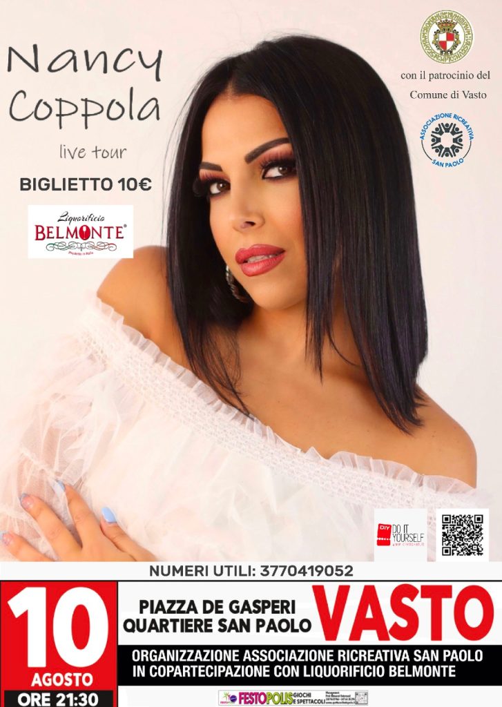Nancy Coppola in concerto a Vasto: l'evento musicale dell'estate al quartiere San Paolo 2 Nancy Coppola