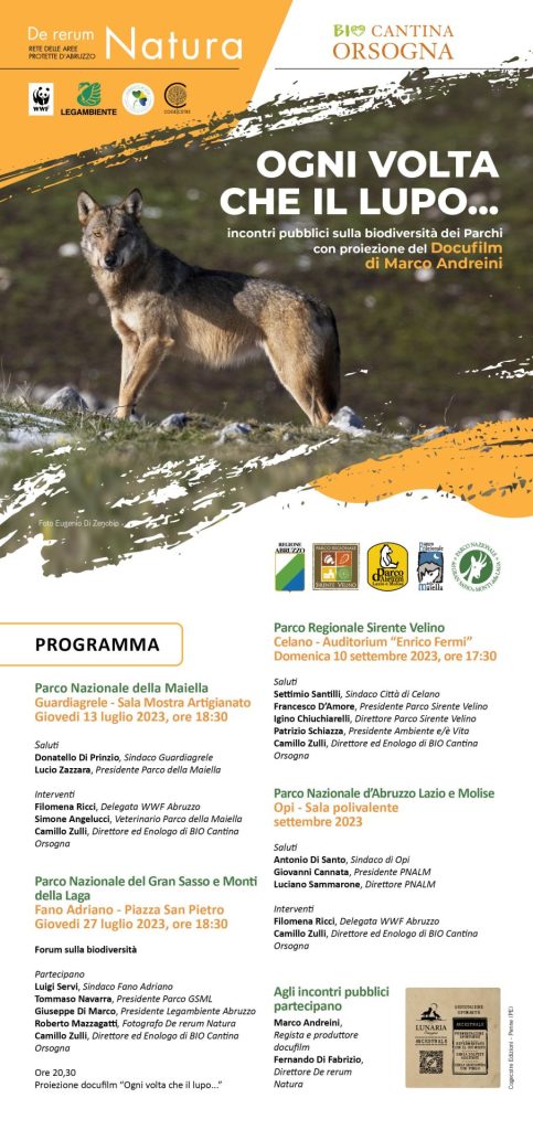 ''Ogni volta che il Lupo..'' il docufilm nella natura abruzzese 3 locandina generale proiezione Marco Andreini 1