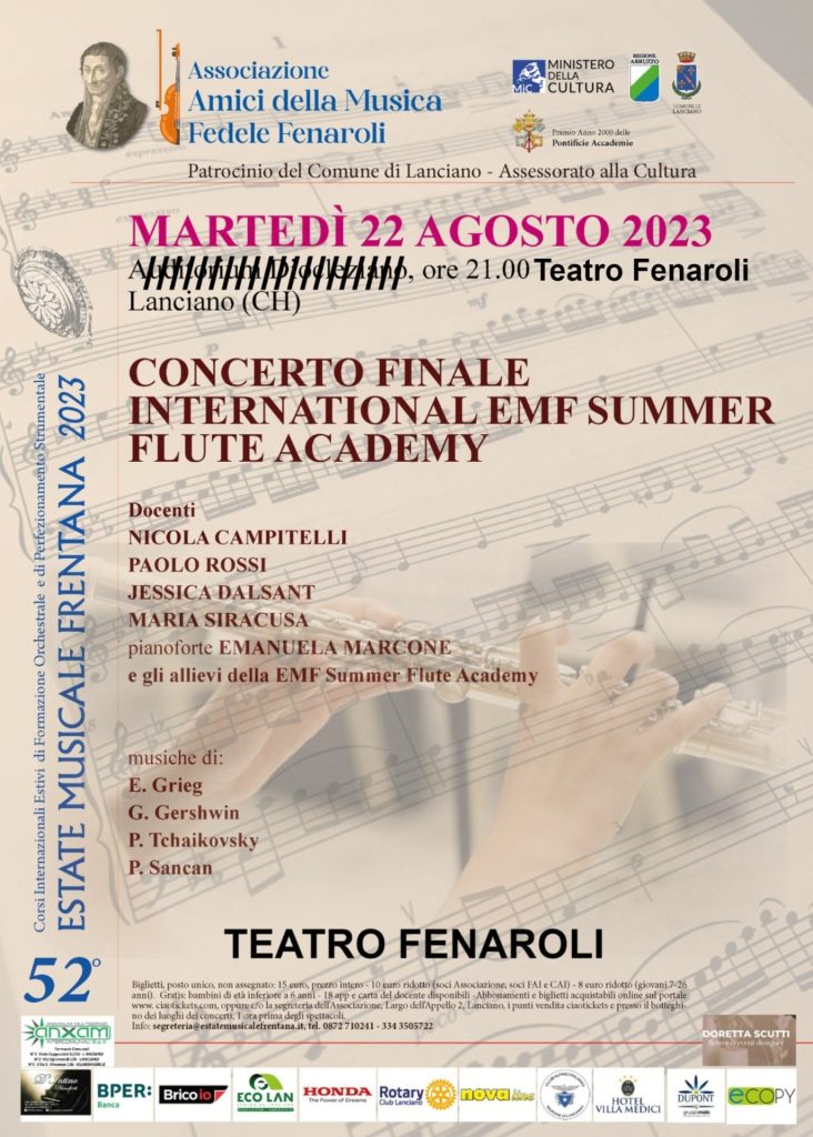 Concerto finale dell'Estate Musicale Frentana 2 flauto locandina23