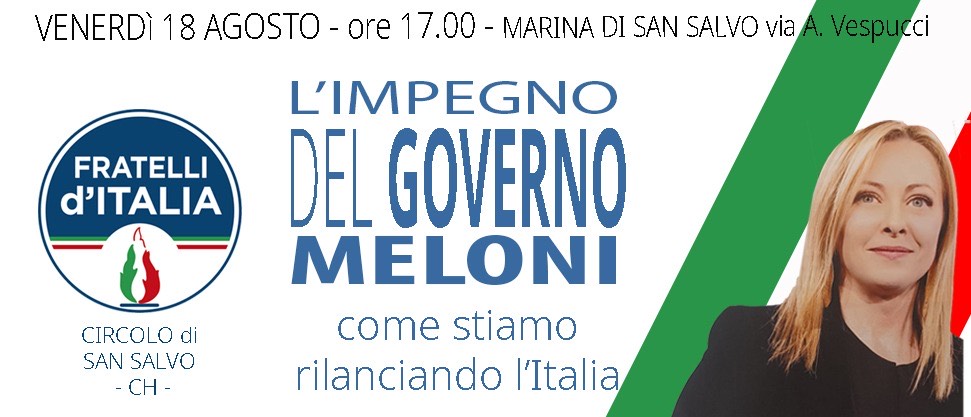 Il Circolo FdI San Salvo incontra cittadini e turisti 2 meloni fdi