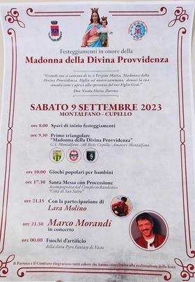 Preparativi in corso per la Festa della Madonna della divina Provvidenza 3 montalfano locandina