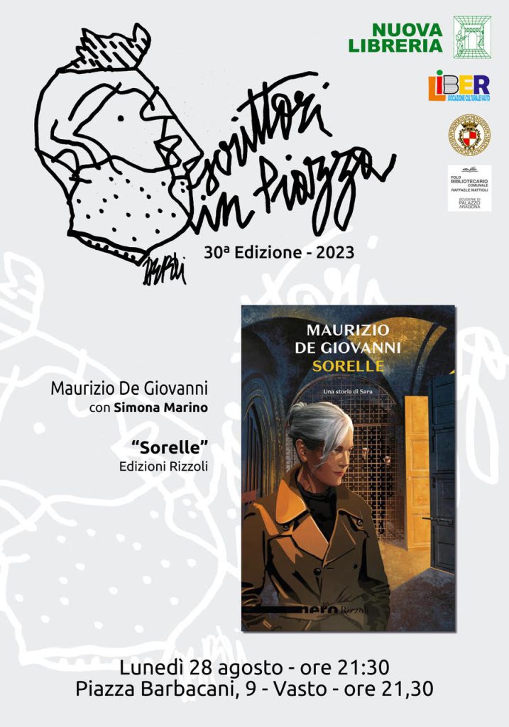 A Vasto Maurizio de Giovanni, ospite di Scrittori in piazza 2 sorelle 2023 scrittori in piazza