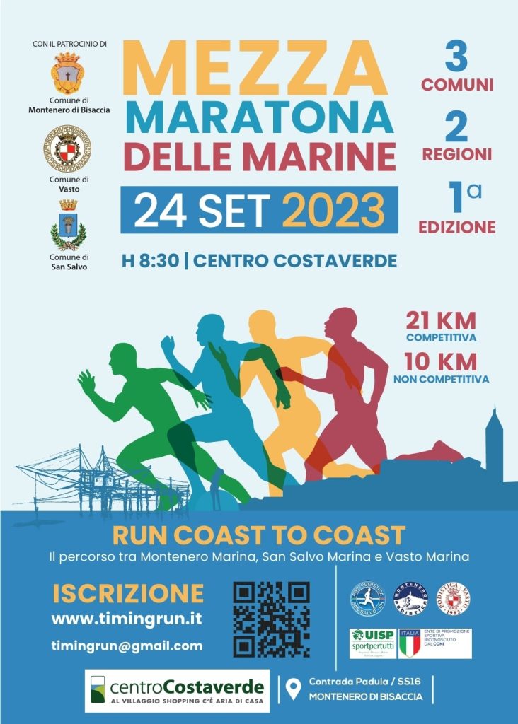 Tra Molise e Abruzzo la prima edizione della Mezza Maratona delle Marine 2 Mezza Maratona delle Marine 24092023 locandina