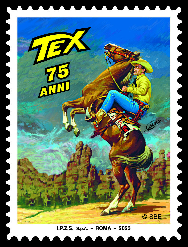 Da oggi in vendita francobolli Tex Willer 5 francobollo tex willer 1