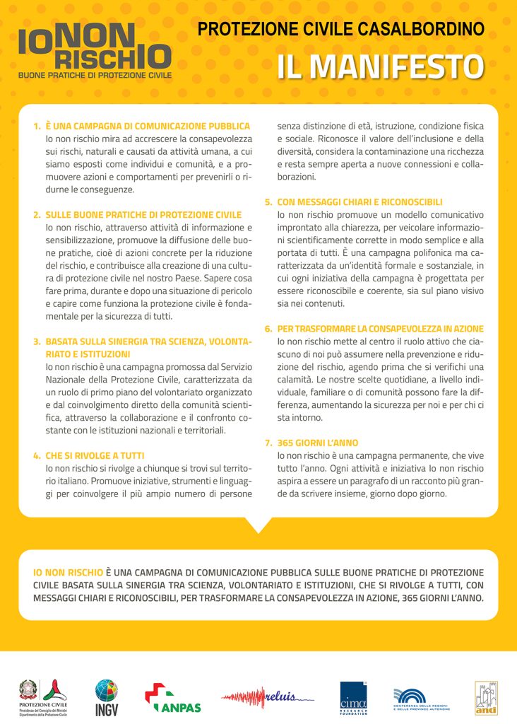 "Io non Rischio", le buone pratiche di protezione civile 2 Manifesto Informa Io Non Rischio 50X70