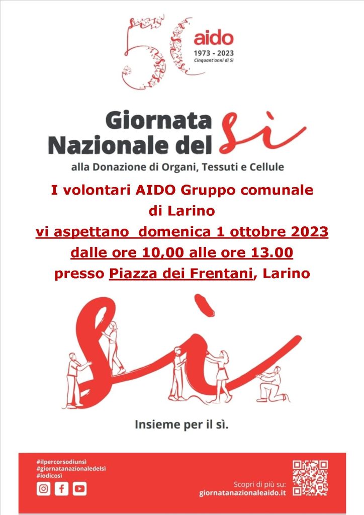 Aido: oggi la Giornata Nazionale del Sì 2 aido locandina giornata si sett 23