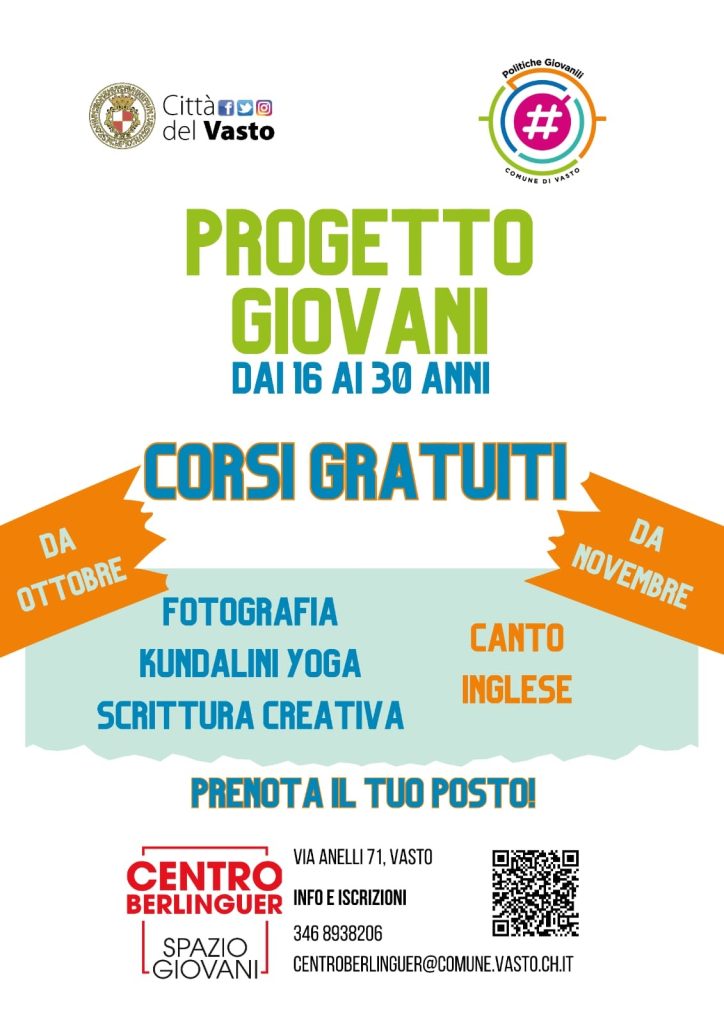 Ripartono i corsi di Progetto Giovani 3 corsi 1 ok
