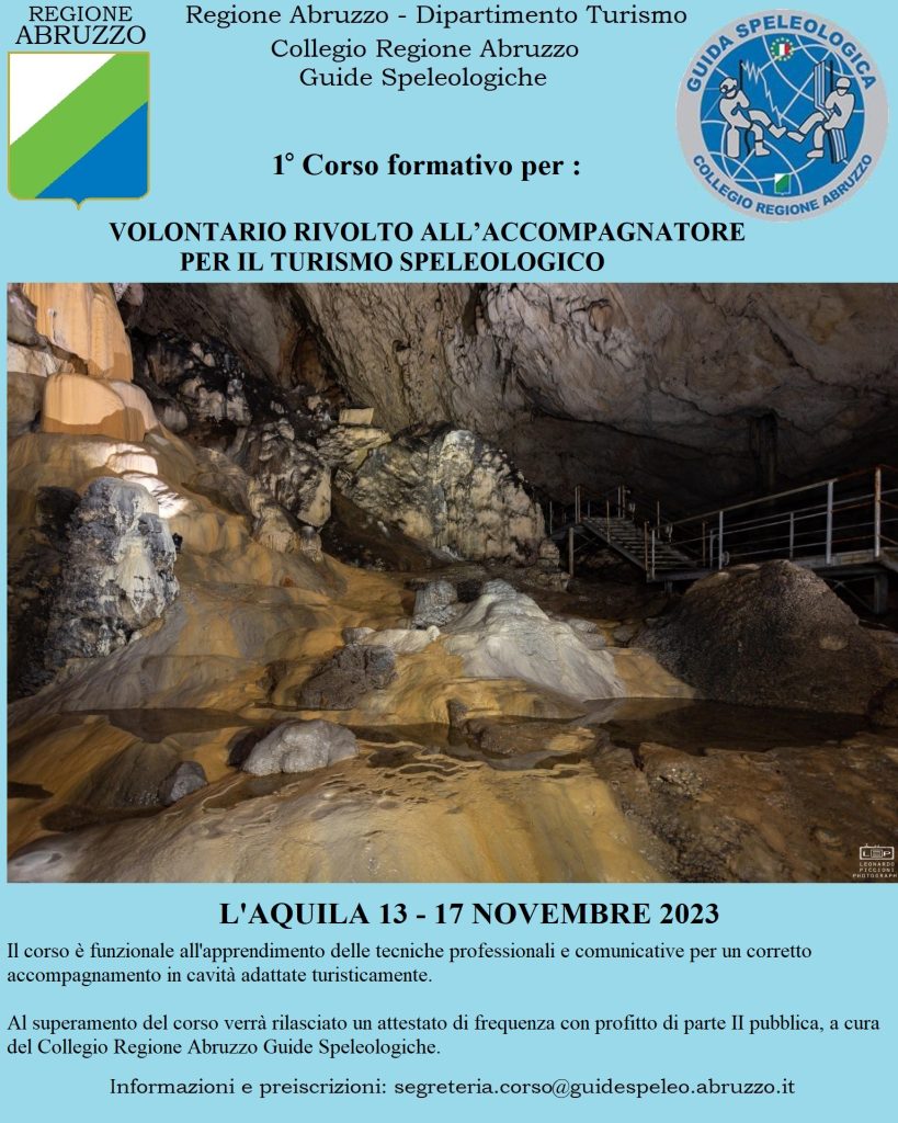 Primo corso di "Volontario rivolto all'accompagnatore per il turismo speleologico" 2 locandina 1