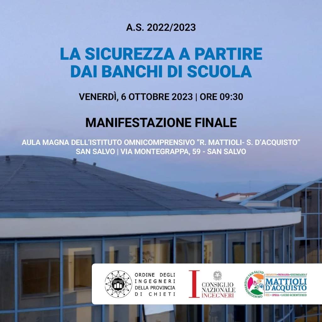 A San Salvo il progetto formativo ''La sicurezza a partire dai banchi di scuola'' 2 locandina La sicurezza a partire dai banchi di scuola