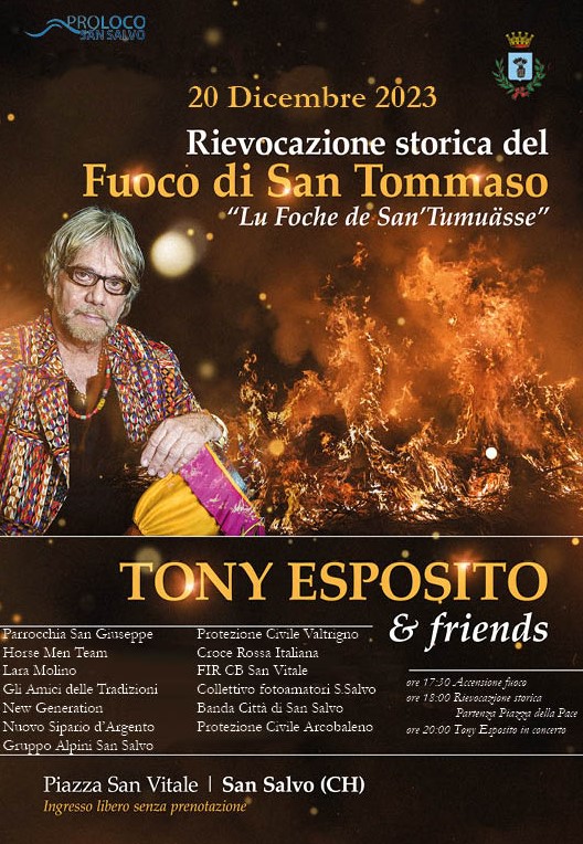 Domani notte di "Lu Foche de Sande Tumuässe" 2 2023 fuoco san tommaso