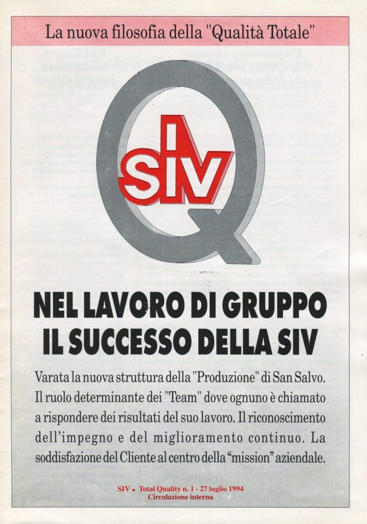 Da Siv a Pilkington: 30 anni fa la privatizzazione 2 Copertina della pubblicazione che annunciava la Total Quality 2