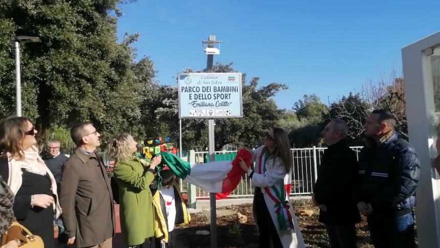 San Salvo, inaugurato il Parco dedicato a Emiliana Colitto, vittima della strada 6 parco colitto
